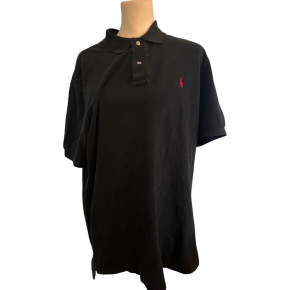 Ralph Lauren Polo Shirt, Size Large, Black with Red Pony - Picture 1 of 5